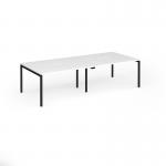 Connex Goal-Post 2800 x 1200 x 725mm Back to Back Desk (4 x 1400mm) - Black Frame White Top GCO2812-K-WH