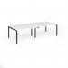 Connex Goal-Post 2800 x 1200 x 725mm Back to Back Desk (4 x 1400mm) - Black Frame White Top GCO2812-K-WH