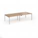 Connex Goal-Post 2800 x 1200 x 725mm Back to Back Desk (4 x 1400mm) - Silver Frame Beech Top GCO2812-S-B