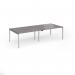 Connex Goal-Post 2800 x 1200 x 725mm Back to Back Desk (4 x 1400mm) - Silver Frame Grey Oak Top GCO2812-S-GO