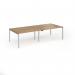 Connex Goal-Post 2800 x 1200 x 725mm Back to Back Desk (4 x 1400mm) - Silver Frame Oak Top GCO2812-S-O