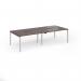 Connex Goal-Post 2800 x 1200 x 725mm Back to Back Desk (4 x 1400mm) - Silver Frame Walnut Top GCO2812-S-W