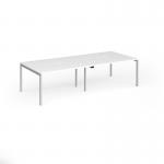 Connex Goal-Post 2800 x 1200 x 725mm Back to Back Desk (4 x 1400mm) - Silver Frame White Top GCO2812-S-WH