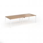 Connex Goal-Post 2800 x 1200 x 725mm Back to Back Desk (4 x 1400mm) - White Frame Beech Top GCO2812-WH-B