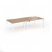 Connex Goal-Post 2800 x 1200 x 725mm Back to Back Desk (4 x 1400mm) - White Frame Beech Top GCO2812-WH-B