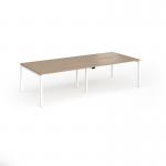 Connex Goal-Post 2800 x 1200 x 725mm Back to Back Desk (4 x 1400mm) - White Frame Kendal Oak Top GCO2812-WH-KO