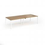 Connex Goal-Post 2800 x 1200 x 725mm Back to Back Desk (4 x 1400mm) - White Frame Oak Top GCO2812-WH-O