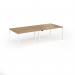 Connex Goal-Post 2800 x 1200 x 725mm Back to Back Desk (4 x 1400mm) - White Frame Oak Top GCO2812-WH-O