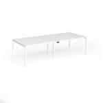 Connex Goal-Post 2800 x 1200 x 725mm Back to Back Desk (4 x 1400mm) - White Frame White Top GCO2812-WH-WH