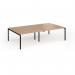 Connex Goal-Post 2800 x 1600 x 725mm Back to Back Desk (4 x 1400mm) - Black Frame Beech Top GCO2816-K-B
