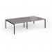 Connex Goal-Post 2800 x 1600 x 725mm Back to Back Desk (4 x 1400mm) - Black Frame Grey Oak Top GCO2816-K-GO