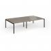 Connex Goal-Post 2800 x 1600 x 725mm Back to Back Desk (4 x 1400mm) - Black Frame Nebraska Oak Top GCO2816-K-NO