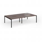 Connex Goal-Post 2800 x 1600 x 725mm Back to Back Desk (4 x 1400mm) - Black Frame Walnut Top GCO2816-K-W