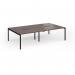 Connex Goal-Post 2800 x 1600 x 725mm Back to Back Desk (4 x 1400mm) - Black Frame Walnut Top GCO2816-K-W