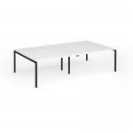 Connex Goal-Post 2800 x 1600 x 725mm Back to Back Desk (4 x 1400mm) - Black Frame White Top GCO2816-K-WH