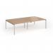 Connex Goal-Post 2800 x 1600 x 725mm Back to Back Desk (4 x 1400mm) - Silver Frame Beech Top GCO2816-S-B