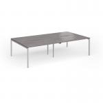 Connex Goal-Post 2800 x 1600 x 725mm Back to Back Desk (4 x 1400mm) - Silver Frame Grey Oak Top GCO2816-S-GO