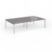 Connex Goal-Post 2800 x 1600 x 725mm Back to Back Desk (4 x 1400mm) - Silver Frame Grey Oak Top GCO2816-S-GO
