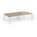 Connex Goal-Post 2800 x 1600 x 725mm Back to Back Desk (4 x 1400mm) - Silver Frame Kendal Oak Top GCO2816-S-KO