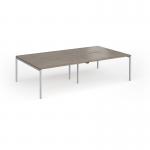 Connex Goal-Post 2800 x 1600 x 725mm Back to Back Desk (4 x 1400mm) - Silver Frame Nebraska Oak Top GCO2816-S-NO