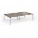 Connex Goal-Post 2800 x 1600 x 725mm Back to Back Desk (4 x 1400mm) - Silver Frame Nebraska Oak Top GCO2816-S-NO