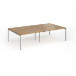 Connex Goal-Post 2800 x 1600 x 725mm Back to Back Desk (4 x 1400mm) - Silver Frame Oak Top GCO2816-S-O