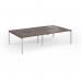 Connex Goal-Post 2800 x 1600 x 725mm Back to Back Desk (4 x 1400mm) - Silver Frame Walnut Top GCO2816-S-W