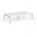 Connex Goal-Post 2800 x 1600 x 725mm Back to Back Desk (4 x 1400mm) - Silver Frame White Top GCO2816-S-WH