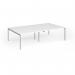 Connex Goal-Post 2800 x 1600 x 725mm Back to Back Desk (4 x 1400mm) - Silver Frame White Top GCO2816-S-WH