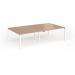 Connex Goal-Post 2800 x 1600 x 725mm Back to Back Desk (4 x 1400mm) - White Frame Beech Top GCO2816-WH-B