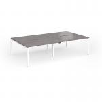 Connex Goal-Post 2800 x 1600 x 725mm Back to Back Desk (4 x 1400mm) - White Frame Grey Oak Top GCO2816-WH-GO