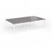Connex Goal-Post 2800 x 1600 x 725mm Back to Back Desk (4 x 1400mm) - White Frame Grey Oak Top GCO2816-WH-GO