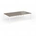 Connex Goal-Post 2800 x 1600 x 725mm Back to Back Desk (4 x 1400mm) - White Frame Nebraska Oak Top GCO2816-WH-NO