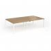 Connex Goal-Post 2800 x 1600 x 725mm Back to Back Desk (4 x 1400mm) - White Frame Oak Top GCO2816-WH-O
