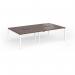 Connex Goal-Post 2800 x 1600 x 725mm Back to Back Desk (4 x 1400mm) - White Frame Walnut Top GCO2816-WH-W