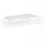Connex Goal-Post 2800 x 1600 x 725mm Back to Back Desk (4 x 1400mm) - White Frame White Top GCO2816-WH-WH