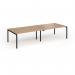 Connex Goal-Post 3200 x 1200 x 725mm Back to Back Desk (4 x 1600mm) - Black Frame Beech Top GCO3212-K-B