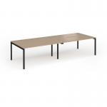 Connex Goal-Post 3200 x 1200 x 725mm Back to Back Desk (4 x 1600mm) - Black Frame Kendal Oak Top GCO3212-K-KO