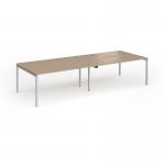 Connex Goal-Post 3200 x 1200 x 725mm Back to Back Desk (4 x 1600mm) - Silver Frame Kendal Oak Top GCO3212-S-KO