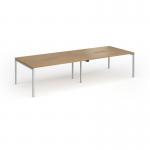 Connex Goal-Post 3200 x 1200 x 725mm Back to Back Desk (4 x 1600mm) - Silver Frame Oak Top GCO3212-S-O