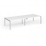 Connex Goal-Post 3200 x 1200 x 725mm Back to Back Desk (4 x 1600mm) - Silver Frame White Top GCO3212-S-WH