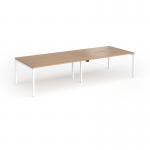 Connex Goal-Post 3200 x 1200 x 725mm Back to Back Desk (4 x 1600mm) - White Frame Beech Top GCO3212-WH-B