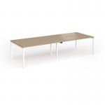 Connex Goal-Post 3200 x 1200 x 725mm Back to Back Desk (4 x 1600mm) - White Frame Kendal Oak Top GCO3212-WH-KO