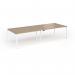 Connex Goal-Post 3200 x 1200 x 725mm Back to Back Desk (4 x 1600mm) - White Frame Kendal Oak Top GCO3212-WH-KO