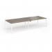 Connex Goal-Post 3200 x 1200 x 725mm Back to Back Desk (4 x 1600mm) - White Frame Nebraska Oak Top GCO3212-WH-NO