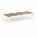 Connex Goal-Post 3200 x 1200 x 725mm Back to Back Desk (4 x 1600mm) - White Frame Oak Top GCO3212-WH-O