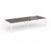 Connex Goal-Post 3200 x 1200 x 725mm Back to Back Desk (4 x 1600mm) - White Frame Walnut Top GCO3212-WH-W