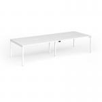 Connex Goal-Post 3200 x 1200 x 725mm Back to Back Desk (4 x 1600mm) - White Frame White Top GCO3212-WH-WH