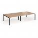 Connex Goal-Post 3200 x 1600 x 725mm Back to Back Desk (4 x 1600mm) - Black Frame Beech Top GCO3216-K-B