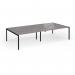 Connex Goal-Post 3200 x 1600 x 725mm Back to Back Desk (4 x 1600mm) - Black Frame Grey Oak Top GCO3216-K-GO